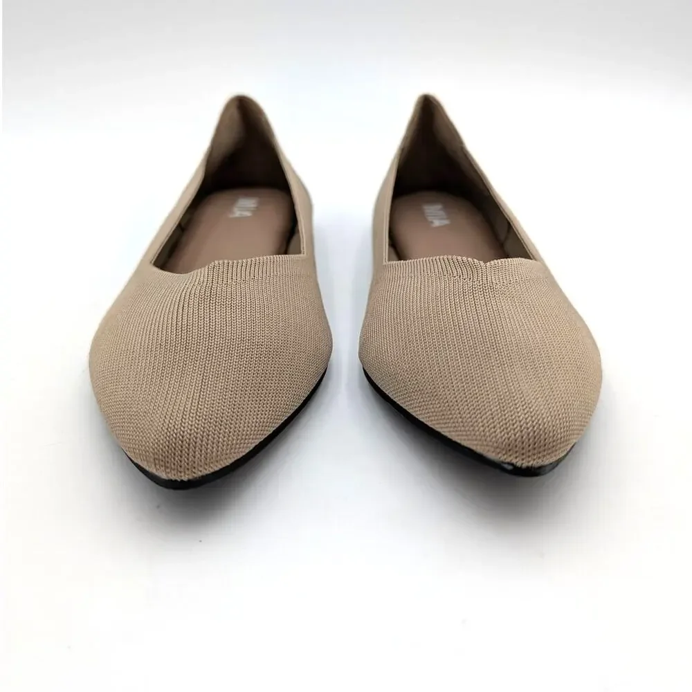 Mia Kerri Pointed Toe Ballet Flat Shoes Women's Dark Sand Size US7.5M EU38